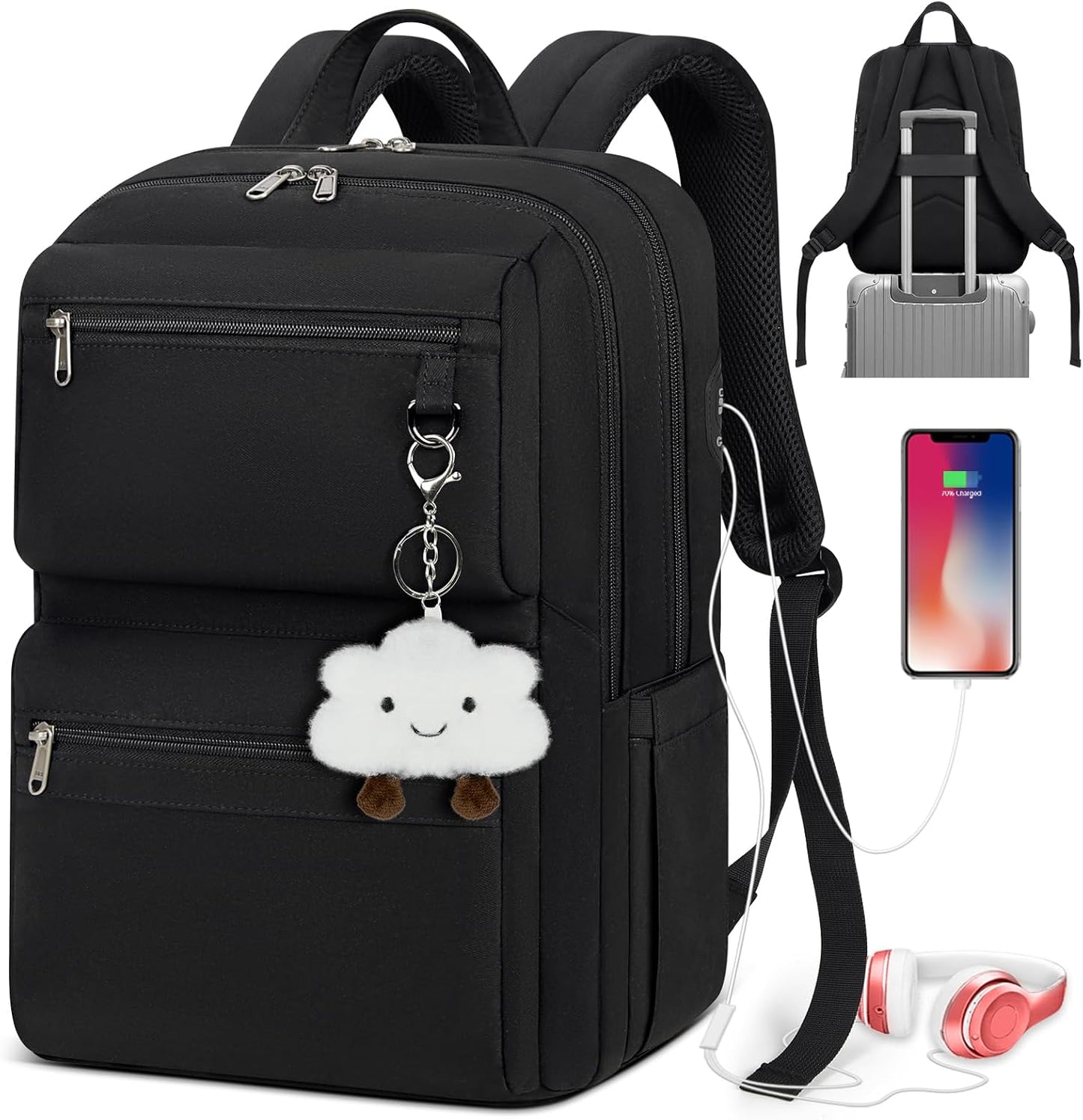 Lichtgewicht Laptoprugzak 15.6 voor Reis en School - Clothivas