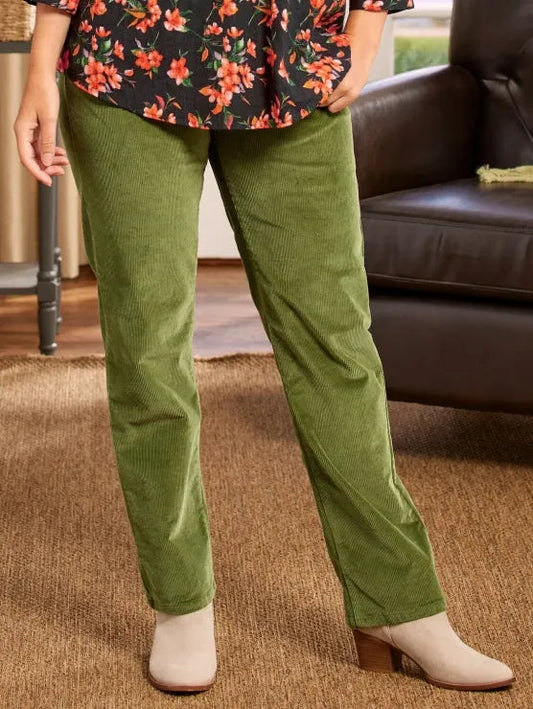 Isley | Geribde Damesbroek Effen Stijl - Clothivas