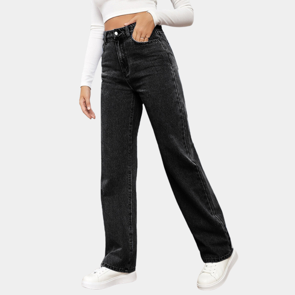 Hoge Taille Dames Jeans Loose Fit