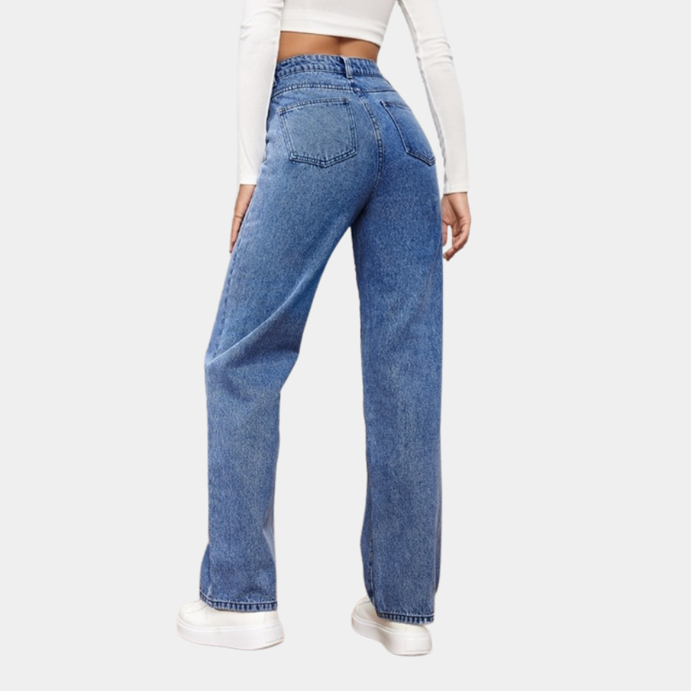 Hoge Taille Dames Jeans Loose Fit - Clothivas