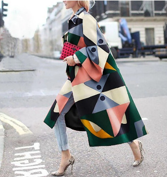 Dames Jas Lange Mouwen Bloemprint Stijlvol - Clothivas