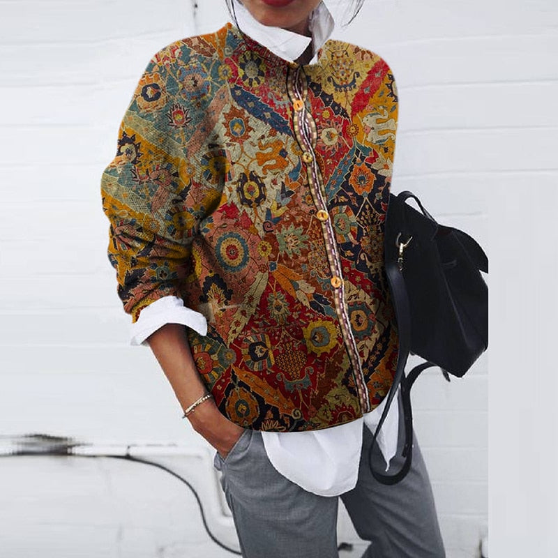 Vrouwelijke Blouse Meerkleurig Knoopsluiting - Clothivas