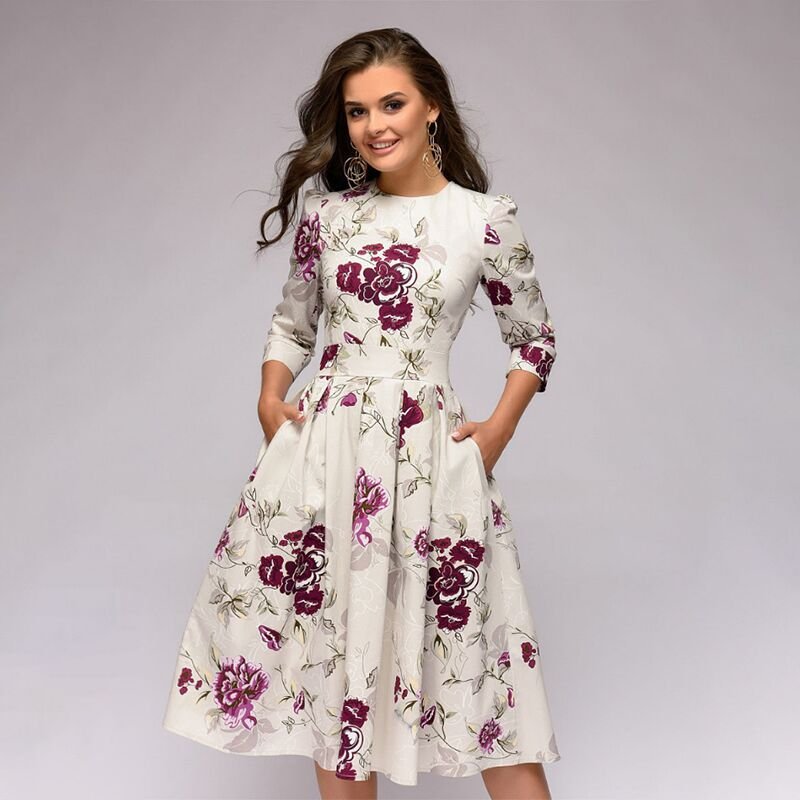 Retro Bloemenjurk Vrouwen Floral - Clothivas