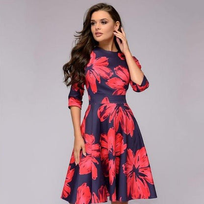 Retro Bloemenjurk Vrouwen Floral