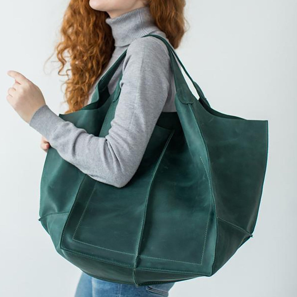 Liva Bag | Grote Leren Schoudertas - Clothivas