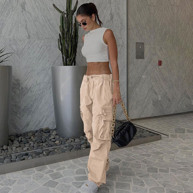 Dames Broek Wijde Pijpen Comfortabele Cargo