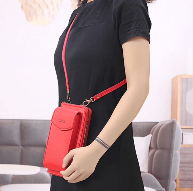 Kleine PU Leren Schouder Tas met Verstelbare Schouderband - Clothivas