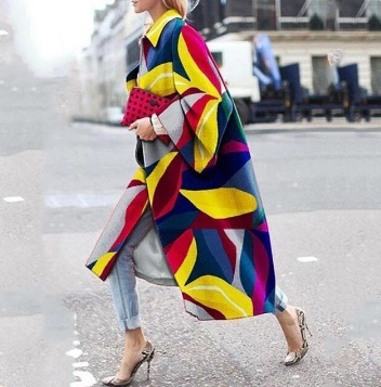 Dames Jas Lange Mouwen Bloemprint Stijlvol